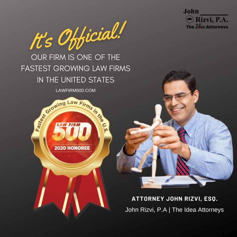 Law Firm 500 Names John Rizvi, P.A., The Patent Professor® Among the Fastest-Growing U.S. Law Firms for 2020